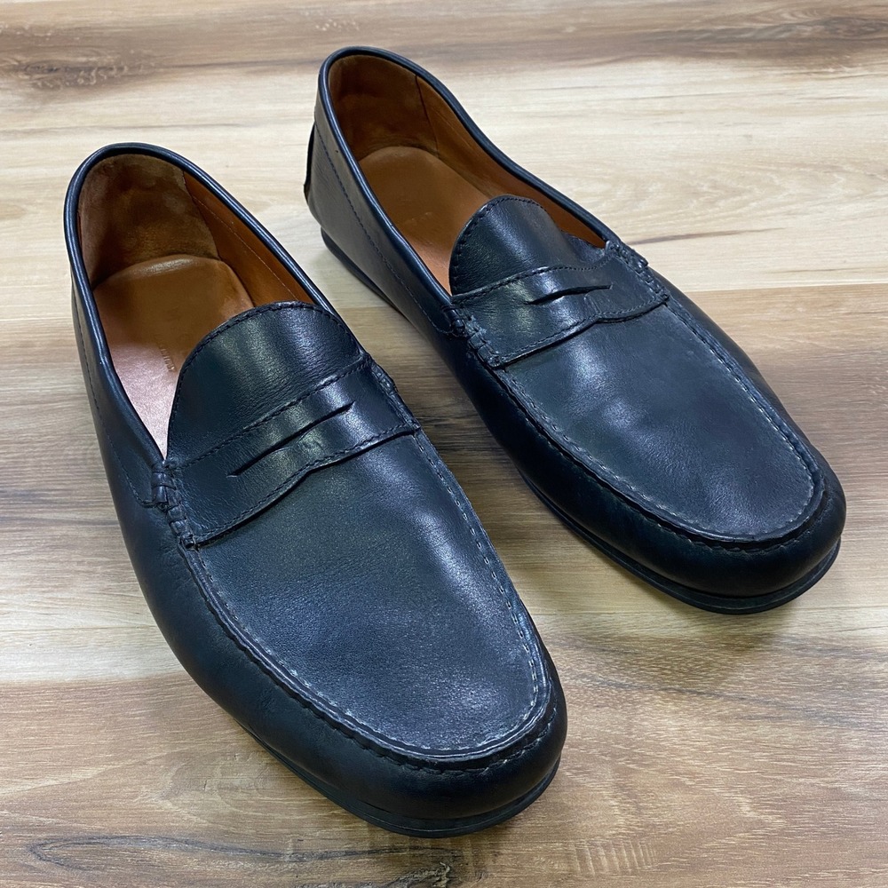 M.Gemi The Felize Loafer Size 47 Driving Shoe Leather Slip On Black Italy US14